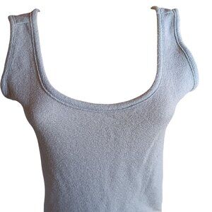 Vintage Tank Top Single Stitch Large Women's 1960's Gray  Japan Shirt Mod